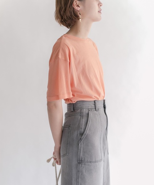KBF（ケイビーエフ）の「ドッキングルーズカットソー（Tシャツ/カットソー・レディース・ブラック/アイボリー/オレンジ系その他・ONE）」の5枚目の写真