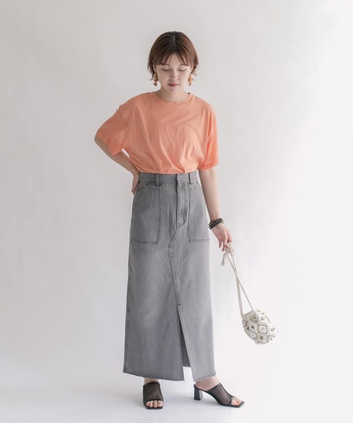 KBF（ケイビーエフ）の「ドッキングルーズカットソー（Tシャツ/カットソー・レディース・ブラック/アイボリー/オレンジ系その他・ONE）」の6枚目の写真