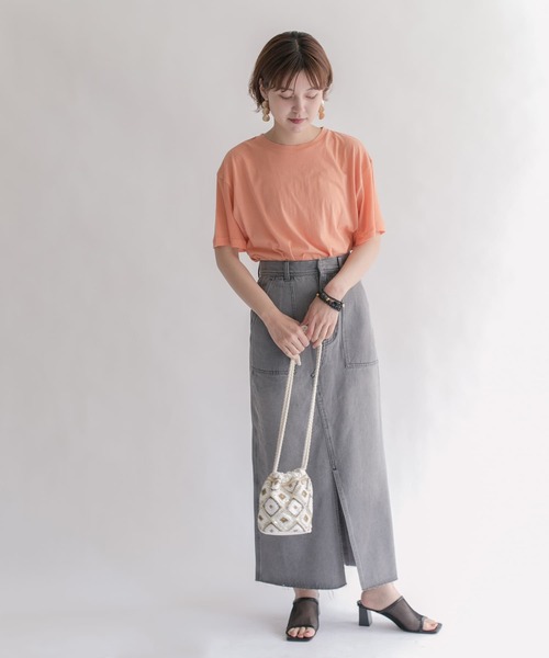 KBF（ケイビーエフ）の「ドッキングルーズカットソー（Tシャツ/カットソー・レディース・ブラック/アイボリー/オレンジ系その他・ONE）」の7枚目の写真