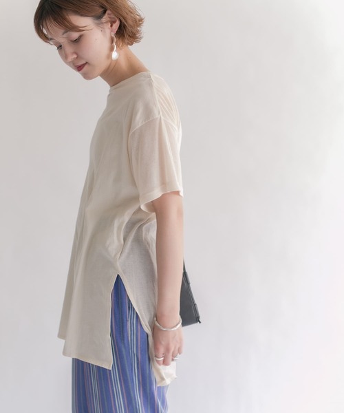 KBF（ケイビーエフ）の「ドッキングルーズカットソー（Tシャツ/カットソー・レディース・ブラック/アイボリー/オレンジ系その他・ONE）」の9枚目の写真