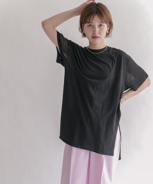 KBF（ケイビーエフ）の「ドッキングルーズカットソー（Tシャツ/カットソー・レディース・ブラック/アイボリー/オレンジ系その他・ONE）」の12枚目の写真