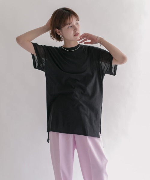 KBF（ケイビーエフ）の「ドッキングルーズカットソー（Tシャツ/カットソー・レディース・ブラック/アイボリー/オレンジ系その他・ONE）」の13枚目の写真