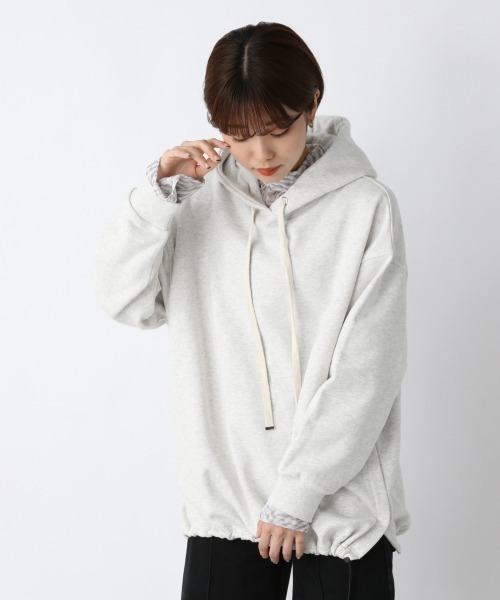 JEANASIS(ジーナシス)の「スソドロストウラケフーディ/959377(パーカー・レディース・ブラック/グレー/オフホワイト・FREE)」の3枚目の写真