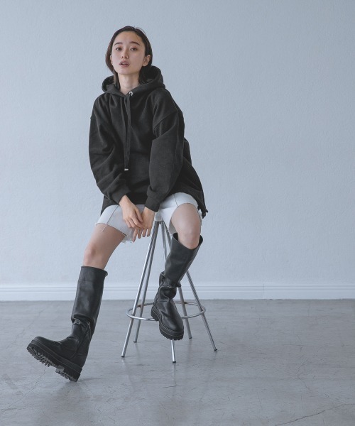 JEANASIS(ジーナシス)の「スソドロストウラケフーディ/959377(パーカー・レディース・ブラック/グレー/オフホワイト・FREE)」の10枚目の写真