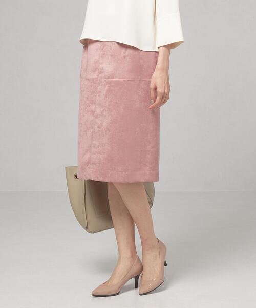 closet story（クローゼットストーリー）の「＜closet story（クローゼットストーリー）＞フェイクスエード バックジップ タイトスカート -ウォッシャブル-（スカート・レディース・ライトグレー/イエロー/ダークグレー/ライトピンク・FREE）」の4枚目の写真