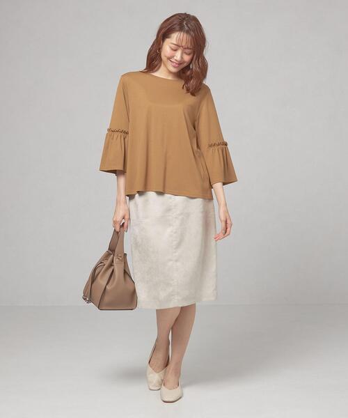 closet story（クローゼットストーリー）の「＜closet story（クローゼットストーリー）＞フェイクスエード バックジップ タイトスカート -ウォッシャブル-（スカート・レディース・ライトグレー/イエロー/ダークグレー/ライトピンク・FREE）」の13枚目の写真