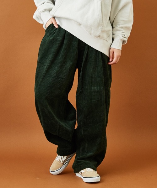 CUBE SUGAR（キューブシュガー）の「サッカーコール ダーツ コクーンパンツ（その他パンツ・レディース・ブラウン/イエロー/グリーン/ナチュラル・M）」の3枚目の写真