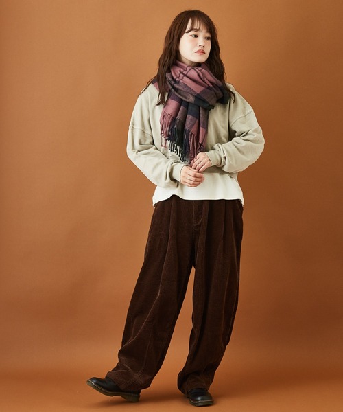 CUBE SUGAR（キューブシュガー）の「サッカーコール ダーツ コクーンパンツ（その他パンツ・レディース・ブラウン/イエロー/グリーン/ナチュラル・M）」の11枚目の写真