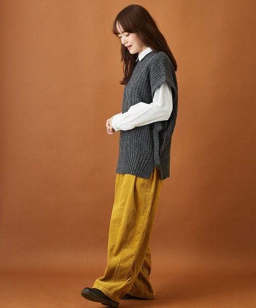 CUBE SUGAR（キューブシュガー）の「サッカーコール ダーツ コクーンパンツ（その他パンツ・レディース・ブラウン/イエロー/グリーン/ナチュラル・M）」の16枚目の写真