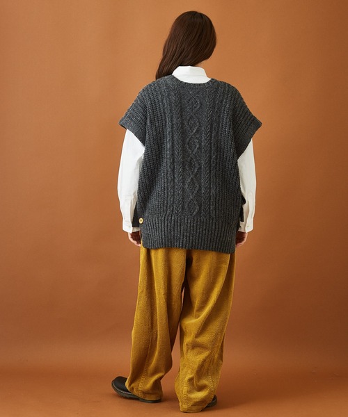 CUBE SUGAR（キューブシュガー）の「サッカーコール ダーツ コクーンパンツ（その他パンツ・レディース・ブラウン/イエロー/グリーン/ナチュラル・M）」の20枚目の写真