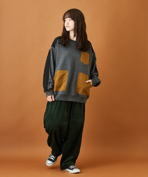 CUBE SUGAR（キューブシュガー）の「サッカーコール ダーツ コクーンパンツ（その他パンツ・レディース・ブラウン/イエロー/グリーン/ナチュラル・M）」の6枚目の写真