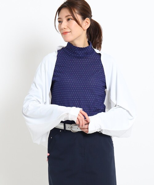 adabat(アダバット)の「◆【UVカット】異素材ドッキング ボレロ(カーディガン/ボレロ・レディース・ホワイト/ネイビー・00)」の2枚目の写真