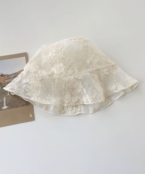 me+em select(ミームセレクト)の「シアーレース刺繍バケットハット(ハット・レディース・ブラック/ベージュ・FREE)」の7枚目の写真