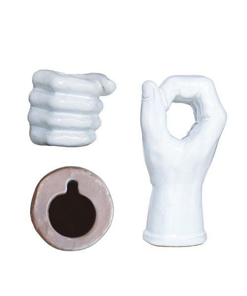 WEST VILLAGE TOKYO（ウェストビレッジトーキョー）の「AS POTTERY/WALL HAND　アズポタリー ウォールハンド（フラワーベース・レディース・ホワイト/ダークグリーン・FREE）」の9枚目の写真