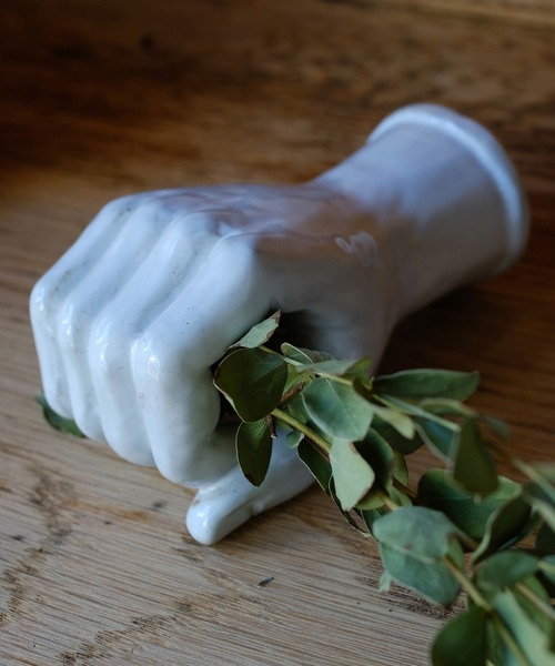 WEST VILLAGE TOKYO（ウェストビレッジトーキョー）の「AS POTTERY/WALL HAND　アズポタリー ウォールハンド（フラワーベース・レディース・ホワイト/ダークグリーン・FREE）」の8枚目の写真