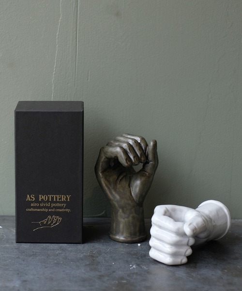 WEST VILLAGE TOKYO（ウェストビレッジトーキョー）の「AS POTTERY/WALL HAND　アズポタリー ウォールハンド（フラワーベース・レディース・ホワイト/ダークグリーン・FREE）」の5枚目の写真