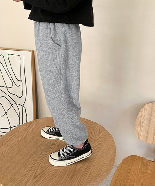 aimoha（アイモハ）の「【aimoha-KIDS-】【新作】韓国子供服 ベーシックスラックスパンツ（スラックス・キッズ・ブラック/グレー・90/100/110/120/130/140）」の4枚目の写真