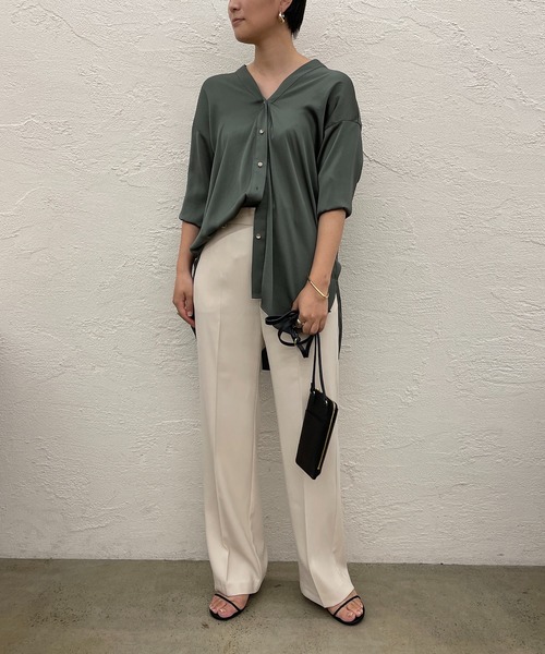 ラウンジドレス　イージーストレートパンツ新品 Loungedress スラックス パンツ ワイドイージーパンツ