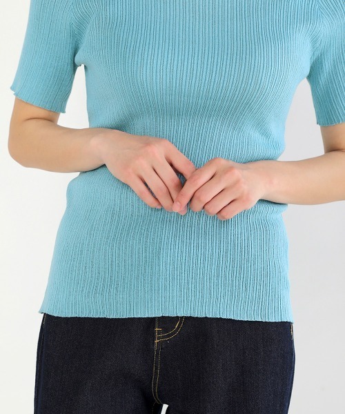 Bou Jeloud（ブージュルード）の「ベーシックリブニットＴシャツ（ニット/セーター・レディース・ブルー/マスタード・FREE）」の5枚目の写真