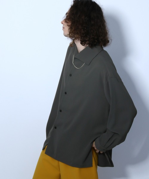 HARE（ハレ）の「BIGカラーシャツ(HARE)（シャツ/ブラウス・メンズ・ブラック/グレー/ベージュ・SMALL/MEDIUM）」の2枚目の写真