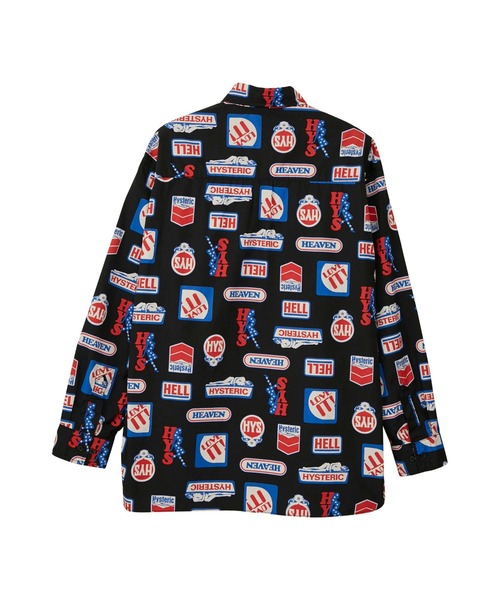 HYSTERIC GLAMOUR（ヒステリックグラマー）の「HYS LOVE IT!柄 ショートカラーシャツ（シャツ/ブラウス・メンズ・ホワイト/ブラック・SMALL/MEDIUM/LARGE/X-LARGE）」の4枚目の写真