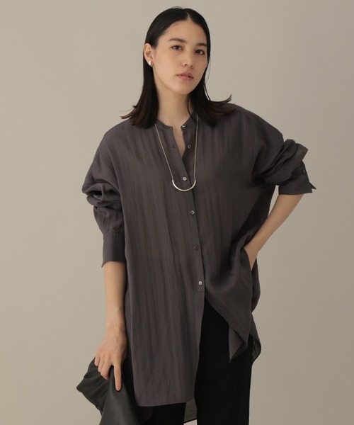 カオス　Chaos　ノーカラー　シャツ　F　CH206032ER D6594 Chaos(カオス)/プリムBL（シャツ/ブラウス）｜Chaos（カオス）の