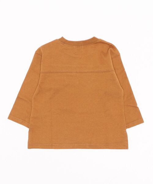 petit main（プティマイン）の「【オーガニック】カレッジロゴロンT（Tシャツ/カットソー・キッズ・オフホワイト/チャコール/キャメル/グリーン・100cm/90cm/80ｃｍ/130cm/120cm/110cm）」の5枚目の写真