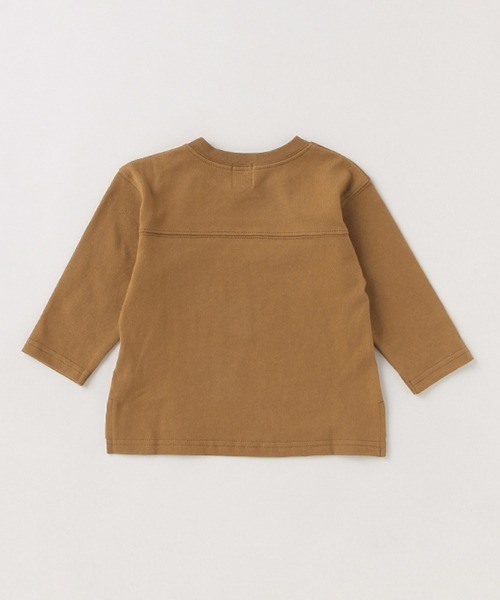 petit main（プティマイン）の「【オーガニック】カレッジロゴロンT（Tシャツ/カットソー・キッズ・オフホワイト/チャコール/キャメル/グリーン・100cm/90cm/80ｃｍ/130cm/120cm/110cm）」の6枚目の写真