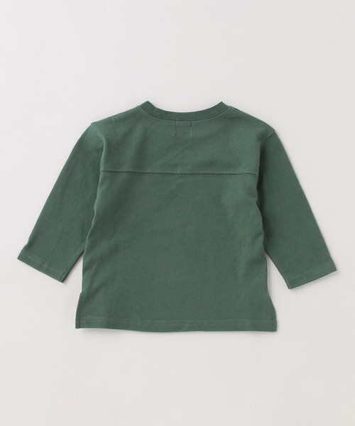 petit main（プティマイン）の「【オーガニック】カレッジロゴロンT（Tシャツ/カットソー・キッズ・オフホワイト/チャコール/キャメル/グリーン・100cm/90cm/80ｃｍ/130cm/120cm/110cm）」の7枚目の写真