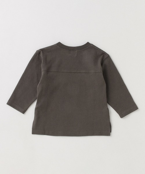 petit main（プティマイン）の「【オーガニック】カレッジロゴロンT（Tシャツ/カットソー・キッズ・オフホワイト/チャコール/キャメル/グリーン・100cm/90cm/80ｃｍ/130cm/120cm/110cm）」の8枚目の写真