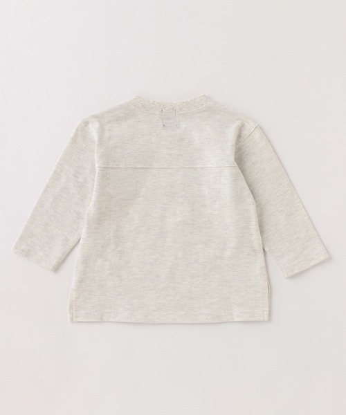 petit main（プティマイン）の「【オーガニック】カレッジロゴロンT（Tシャツ/カットソー・キッズ・オフホワイト/チャコール/キャメル/グリーン・100cm/90cm/80ｃｍ/130cm/120cm/110cm）」の9枚目の写真