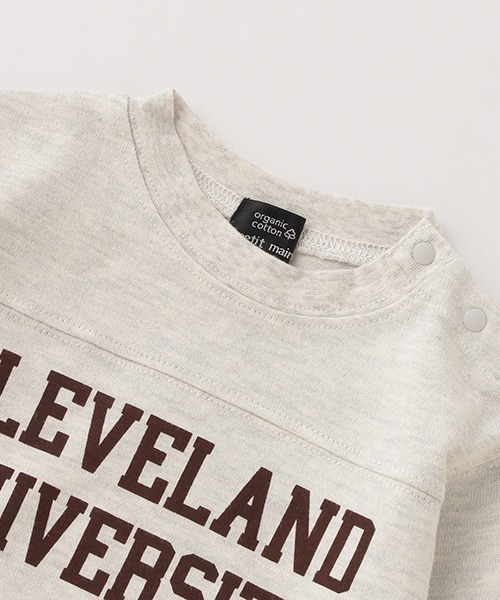 petit main（プティマイン）の「【オーガニック】カレッジロゴロンT（Tシャツ/カットソー・キッズ・オフホワイト/チャコール/キャメル/グリーン・100cm/90cm/80ｃｍ/130cm/120cm/110cm）」の10枚目の写真