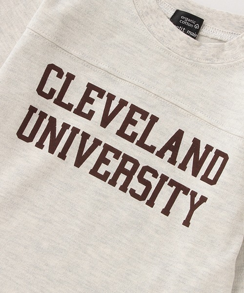 petit main（プティマイン）の「【オーガニック】カレッジロゴロンT（Tシャツ/カットソー・キッズ・オフホワイト/チャコール/キャメル/グリーン・100cm/90cm/80ｃｍ/130cm/120cm/110cm）」の12枚目の写真