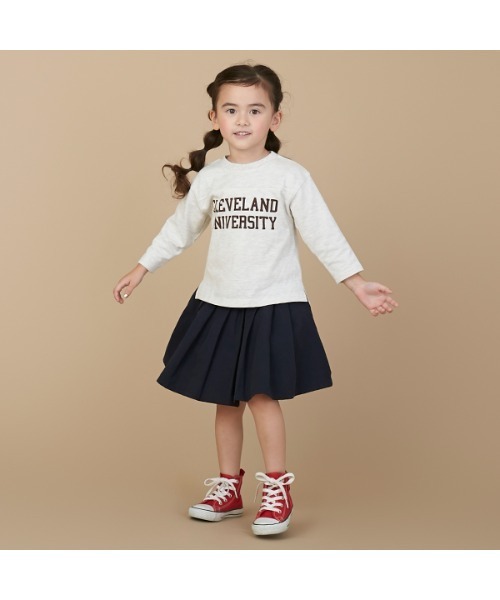 petit main（プティマイン）の「【オーガニック】カレッジロゴロンT（Tシャツ/カットソー・キッズ・オフホワイト/チャコール/キャメル/グリーン・100cm/90cm/80ｃｍ/130cm/120cm/110cm）」の17枚目の写真