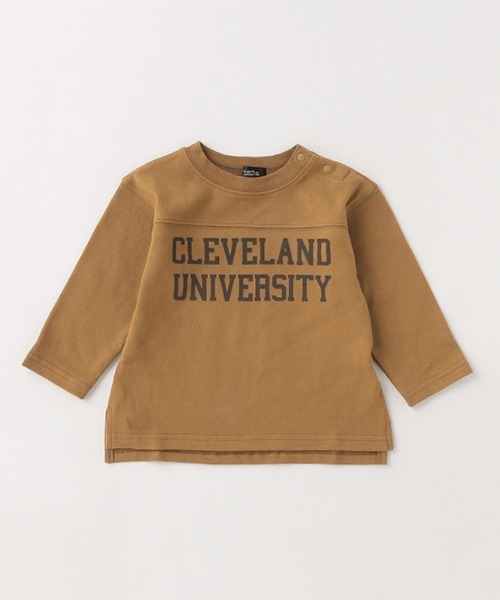 petit main（プティマイン）の「【オーガニック】カレッジロゴロンT（Tシャツ/カットソー・キッズ・オフホワイト/チャコール/キャメル/グリーン・100cm/90cm/80ｃｍ/130cm/120cm/110cm）」の21枚目の写真