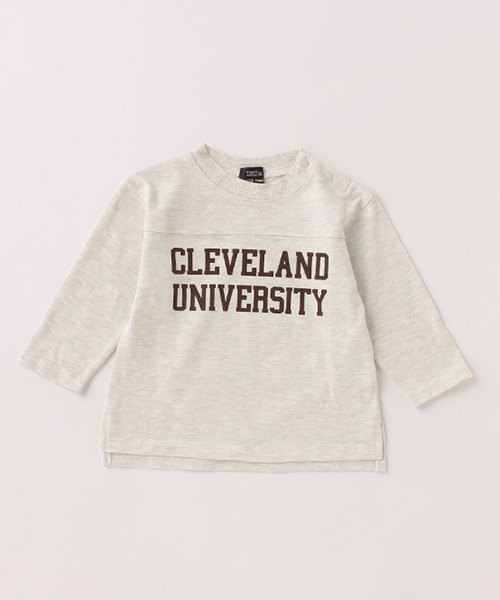 petit main（プティマイン）の「【オーガニック】カレッジロゴロンT（Tシャツ/カットソー・キッズ・オフホワイト/チャコール/キャメル/グリーン・100cm/90cm/80ｃｍ/130cm/120cm/110cm）」の22枚目の写真