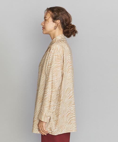 BEAUTY&YOUTH UNITED ARROWS（ビューティーアンドユースユナイテッドアローズ）の「BY ゼブラプリントレギュラー シャツ -ウォッシャブル-（シャツ/ブラウス・レディース・ライム/ベージュ/ブラック・FREE）」の13枚目の写真