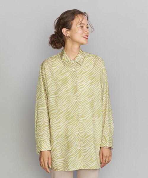 BEAUTY&YOUTH UNITED ARROWS（ビューティーアンドユースユナイテッドアローズ）の「BY ゼブラプリントレギュラー シャツ -ウォッシャブル-（シャツ/ブラウス・レディース・ライム/ベージュ/ブラック・FREE）」の6枚目の写真