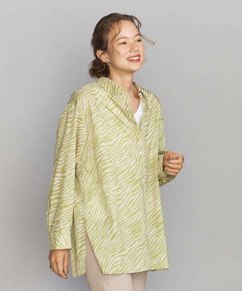 BEAUTY&YOUTH UNITED ARROWS（ビューティーアンドユースユナイテッドアローズ）の「BY ゼブラプリントレギュラー シャツ -ウォッシャブル-（シャツ/ブラウス・レディース・ライム/ベージュ/ブラック・FREE）」の22枚目の写真