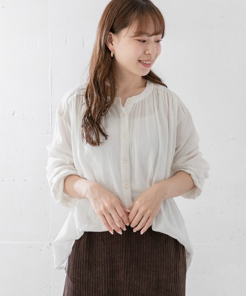 URBAN RESEARCH Sonny Label(アーバンリサーチサニーレーベル)の「楊柳ギャザースリーブブラウス(シャツ/ブラウス・レディース・ライトグレー/ホワイト/オレンジ系その他/ブラック/イエロー系その他・FREE)」の20枚目の写真