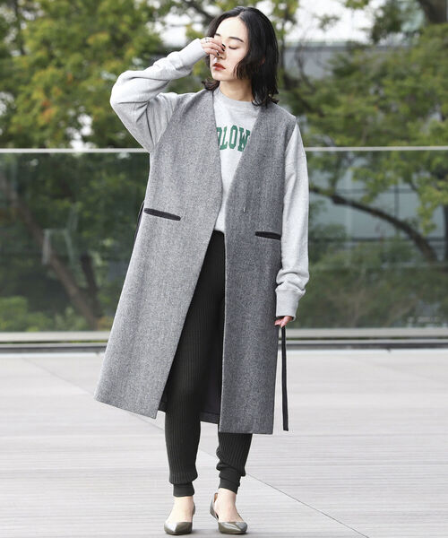 BEAMS LIGHTS（ビームスライツ）の「BEAMS LIGHTS × 長屋なぎさ / ツイード ジレ（ベスト・レディース・ブラック/ブラウン・ONE SIZE）」の9枚目の写真