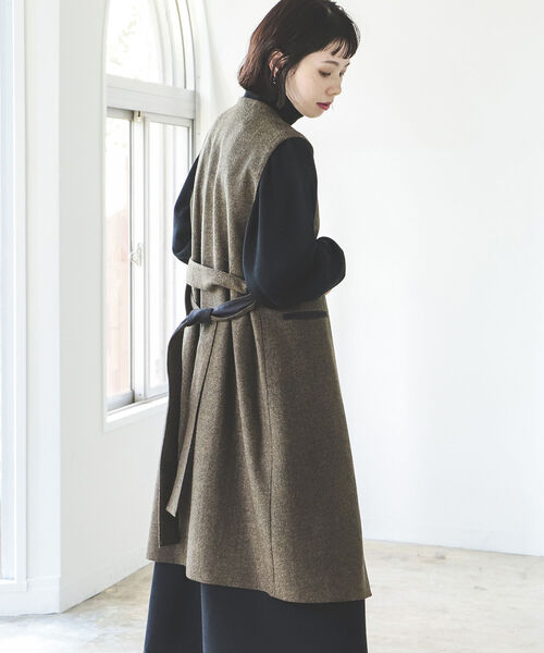 BEAMS LIGHTS（ビームスライツ）の「BEAMS LIGHTS × 長屋なぎさ / ツイード ジレ（ベスト・レディース・ブラック/ブラウン・ONE SIZE）」の20枚目の写真