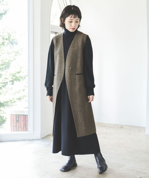 BEAMS LIGHTS（ビームスライツ）の「BEAMS LIGHTS × 長屋なぎさ / ツイード ジレ（ベスト・レディース・ブラック/ブラウン・ONE SIZE）」の21枚目の写真