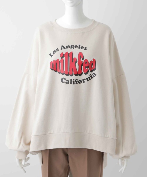 MILKFED.（ミルクフェド）の「VOLUME SLEEVE SWEAT TOP（スウェット・レディース・オフホワイト/オリーブ/ネイビー・ONE SIZE）」の12枚目の写真