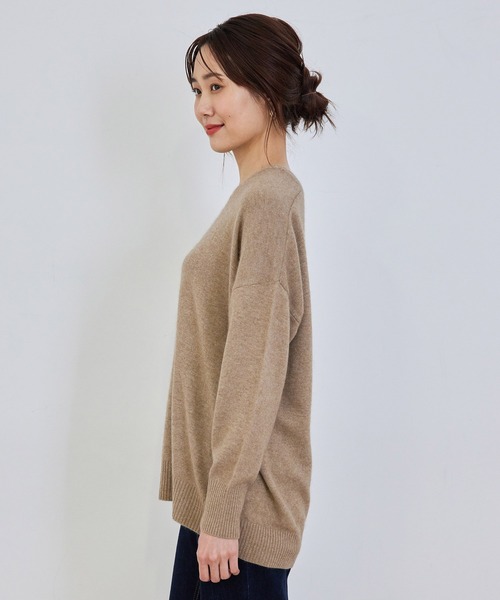 ROPE' PICNIC（ロペピクニック）の「チャイニーズラクーン混ニットロングVネックプルオーバー（ニット/セーター・レディース・オフホワイト/ブラウン/ダークラベンダー/イエロー系その他・38）」の6枚目の写真