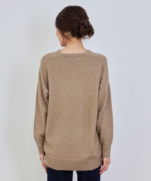 ROPE' PICNIC（ロペピクニック）の「チャイニーズラクーン混ニットロングVネックプルオーバー（ニット/セーター・レディース・オフホワイト/ブラウン/ダークラベンダー/イエロー系その他・38）」の11枚目の写真