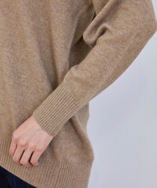 ROPE' PICNIC（ロペピクニック）の「チャイニーズラクーン混ニットロングVネックプルオーバー（ニット/セーター・レディース・オフホワイト/ブラウン/ダークラベンダー/イエロー系その他・38）」の9枚目の写真