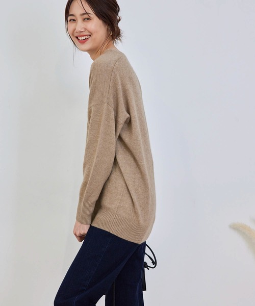 ROPE' PICNIC（ロペピクニック）の「チャイニーズラクーン混ニットロングVネックプルオーバー（ニット/セーター・レディース・オフホワイト/ブラウン/ダークラベンダー/イエロー系その他・38）」の16枚目の写真
