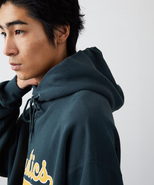 Russell Athletic（ラッセルアスレティック）の「RUSSELL ATHLETIC/ラッセルアスレチック 別注 BASEBALL COLLECTION 裏起毛スウェットフーディ（スウェット・メンズ・ブラック/ネイビー/グレー/グリーン・SMALL/MEDIUM/LARGE）」の18枚目の写真