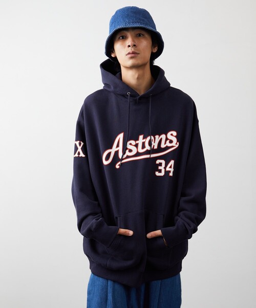 Russell Athletic（ラッセルアスレティック）の「RUSSELL ATHLETIC/ラッセルアスレチック 別注 BASEBALL COLLECTION 裏起毛スウェットフーディ（スウェット・メンズ・ブラック/ネイビー/グレー/グリーン・SMALL/MEDIUM/LARGE）」の22枚目の写真